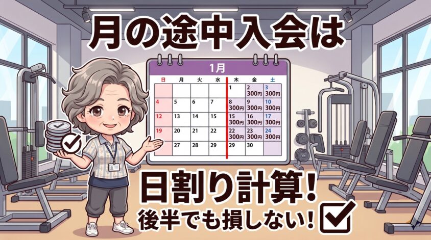 月の途中入会は日割り計算