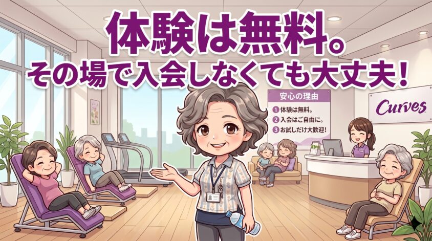 体験は無料。その場で入会しなくても大丈夫