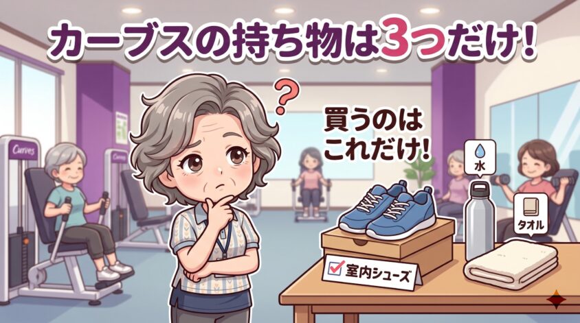 カーブスの持ち物は3つだけ