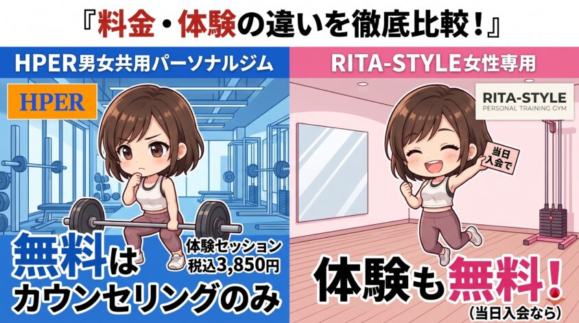 料金・体験の違い