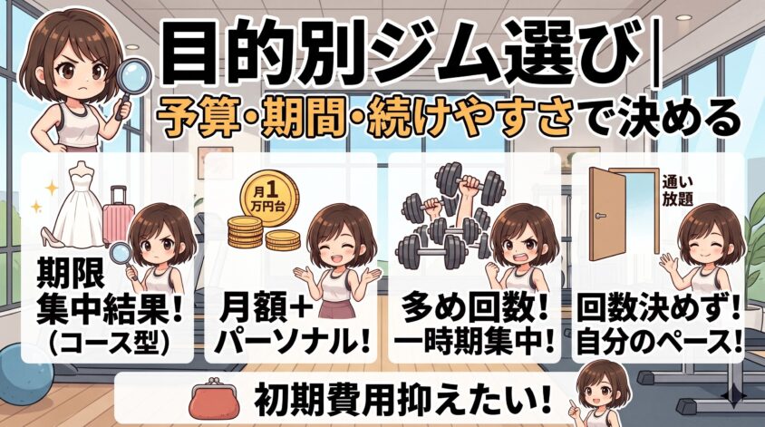 予算・期間・続けやすさで決める