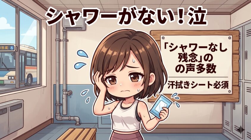 シャワーがない店舗が多い