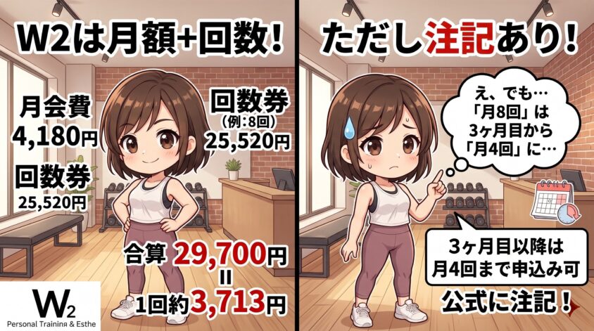 W2|月会費+回数券を組み合わせる仕組み
