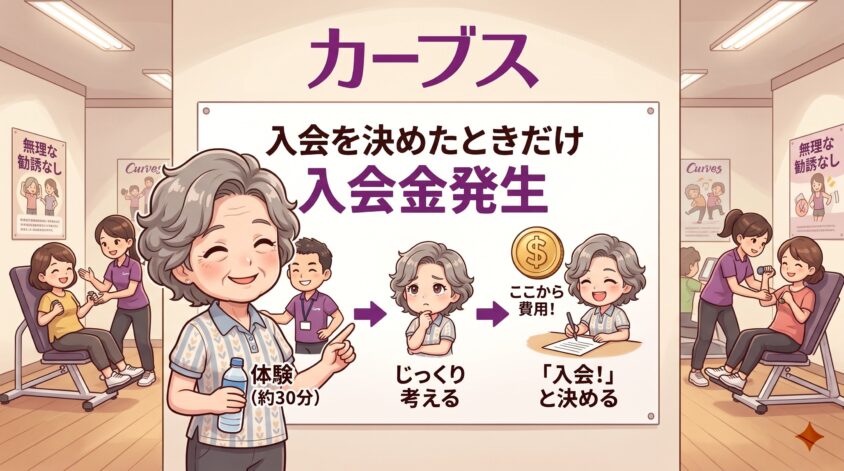 入会金が発生するのは「入会を決めたとき」だけ