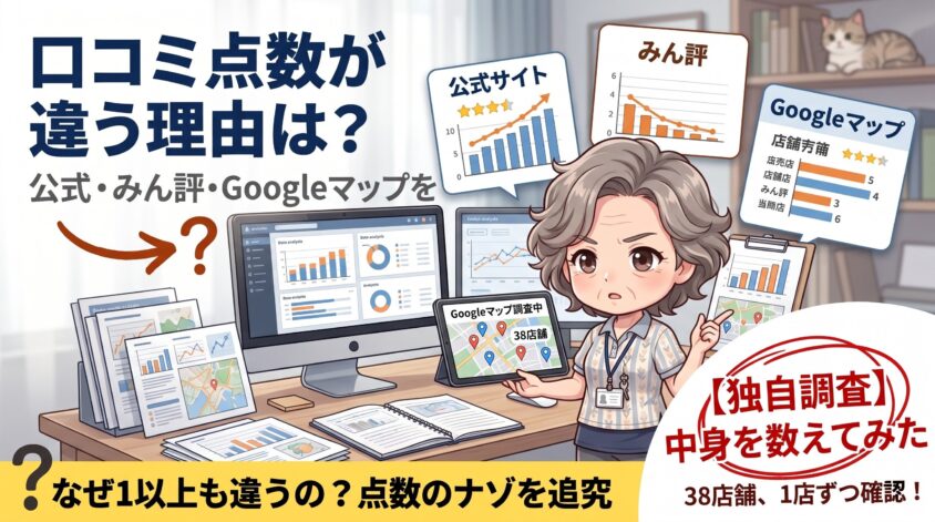 【独自調査】公式・みん評・Googleマップで口コミの点数が違う理由