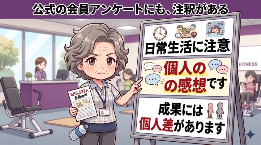 公式の会員アンケートにも、注釈がある