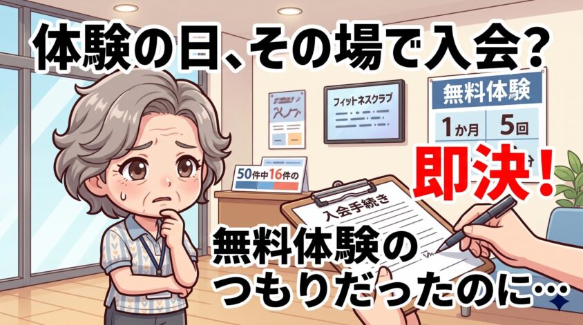 体験の日に、その場で入会を求められた