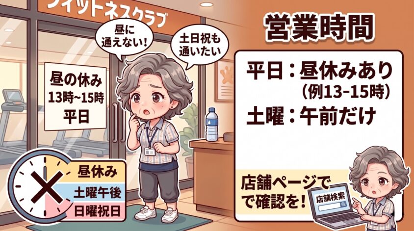 営業時間が短い・昼に閉まる