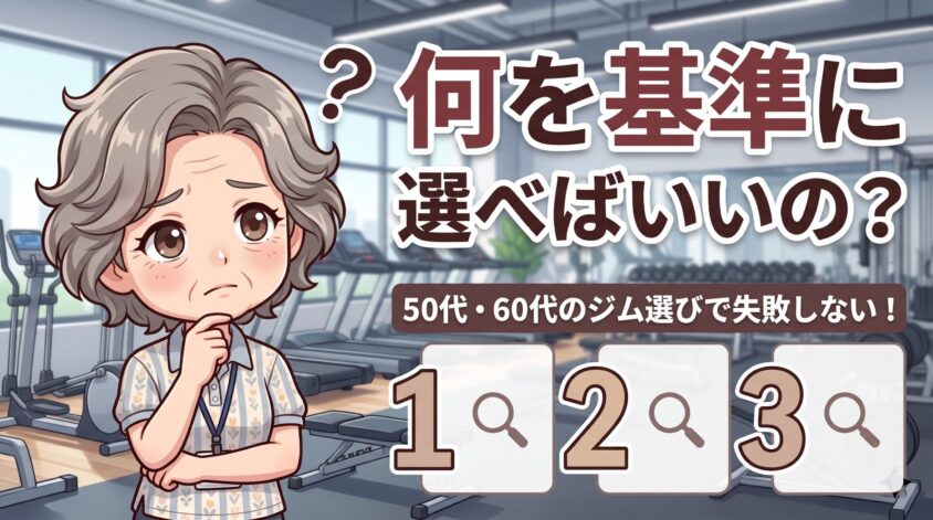 50代・60代のジム選びで失敗しないための3つの視点