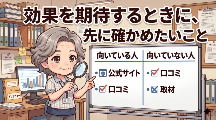 効果を期待するときに、先に確かめたいこと