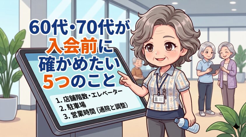 60代・70代が入会前に確かめたい5つのこと