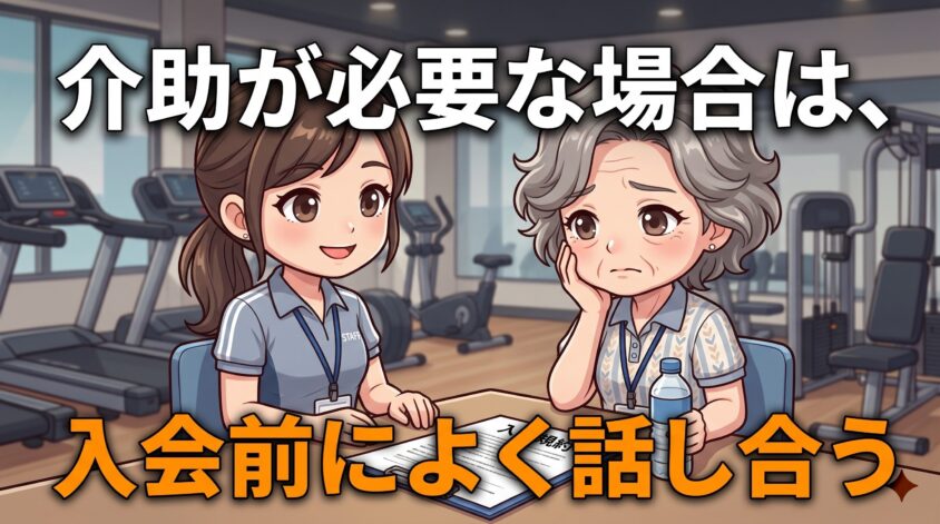 介助が必要な場合は、入会前によく話し合う
