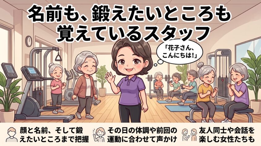 名前も、鍛えたいところも覚えているスタッフ